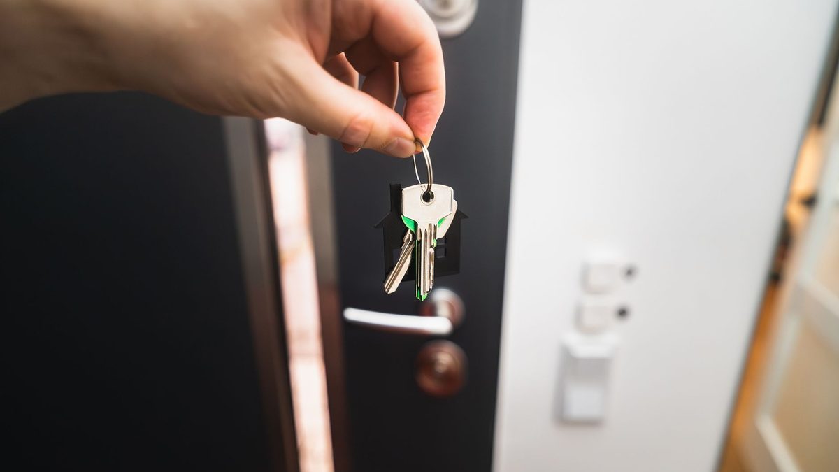 Keys in the front door of an Australian home